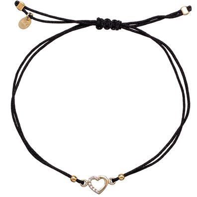 Alisia Schmuck Armband für Damen Schwarz/Goldfarbenes Herz AL4239.01.530