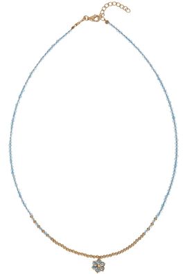 Alisia Schmuck Damen-Halskette Bloom Goldfarben/Hellblau AL5098.01.073