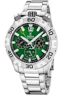 Festina Herrenuhr Bullhead Grün mit Stahlband F20743/2
