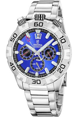 Festina Herrenuhr Bullhead Blau mit Stahlband F20743/3