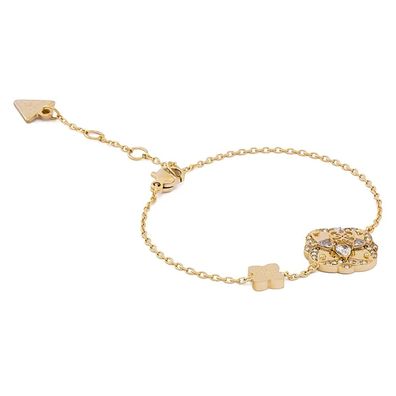 Guess Schmuck Damen-Armband Leaf Goldfarben S JUBB05503JWYGS
