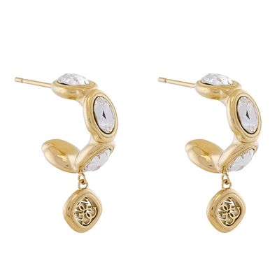 Guess Schmuck Damen-Ohrringe Creolen Multi Crystals Goldfarben JUBE05571JWYGT/U