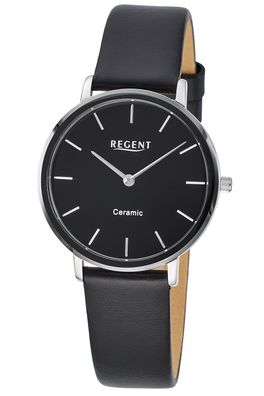 Regent Damenuhr Edelstahl Keramik Schwarz Ø 34 mm F-1585