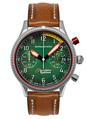Bauhaus Herrenuhr Aviation Eurofighter Chronograph Braun/Grün 2576-4