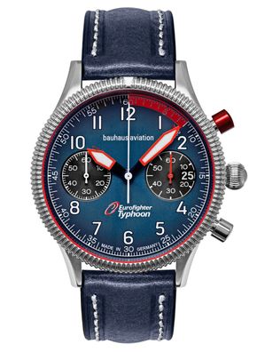 Bauhaus Herrenuhr Aviation Eurofighter Chronograph Dunkelblau 2576-3