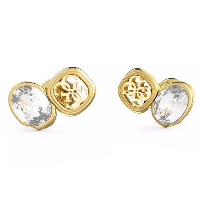 Guess Schmuck Damen-Ohrringe Ohrstecker 4G & Crystals Goldfarben JUBE05572JWYGT/U