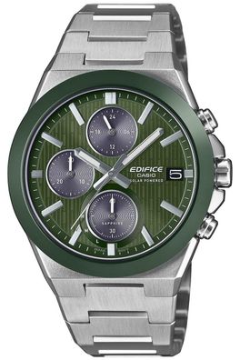 Casio Edifice Herrenuhr Solar Chrono Stahl/Grün EFS-S650D-3AEF