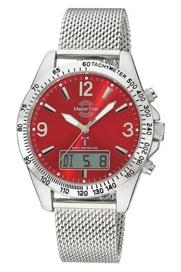 Master Time Herren-Armbanduhr Funk Sporty Big Date Chrono Rot MTGA-10962-82M