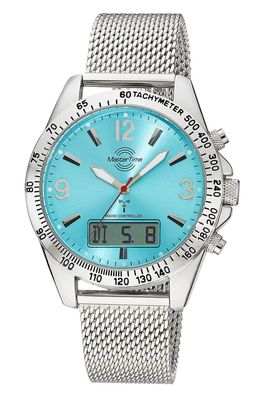 Master Time Herren-Funkuhr Sporty Big Date Chronograph Türkis MTGA-10963-32M