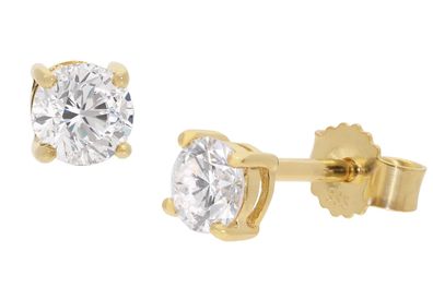 GLIZZ Schmuck Brillant-Ohrringe 0,50 ct Gold 333 Lab Grown Diamant Ohrstecker GL1072