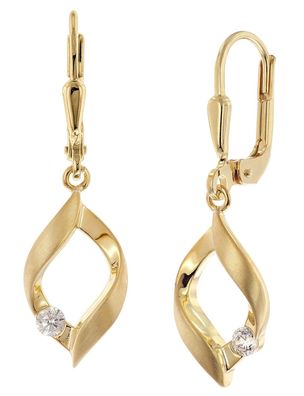 trendor Schmuck Damen-Ohrringe 925 Silber Vergoldet Zirkonia Ohrhänger 21087
