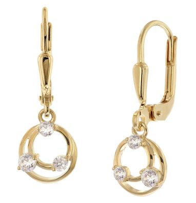 trendor Schmuck Damen-Ohrhänger Ohrringe 925 Silber Vergoldet Zirkonia 21089