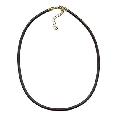 Rundschnur 4mm Vollgummikette Naturkautschuk Verschluss goldfarbig 80cm