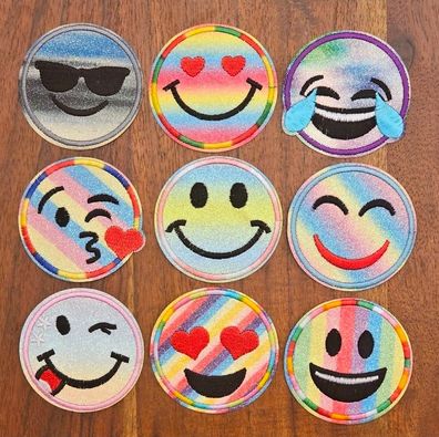 Flicken zum Aufbügeln Bügelflicken Aufbügler Gesicht Patches Aufbügelflicken Sticker