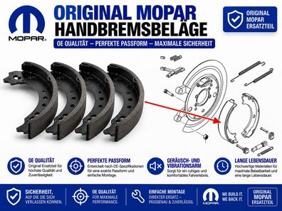 Handbremsbacken HA Ram 1500 Bj:09-25 (Gen.4) (nur 5-Loch Bremsscheibe) MOPAR