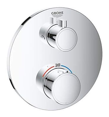 Grohe 24076000 ? Runder Duschthermostat, Chrom, 2 Ausg?nge