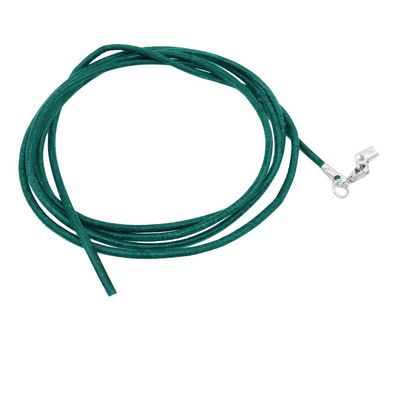Lederband Rundschnur Rindleder 2mm türkis gefärbt mit 1x Verschluss silberfarbig