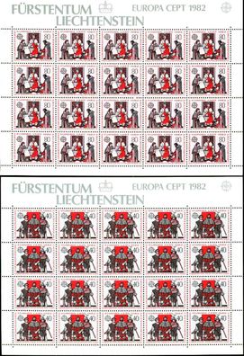 Liechtenstein BLOCK Kleinbogen Nr 791KB-792KB ungebraucht X18269E