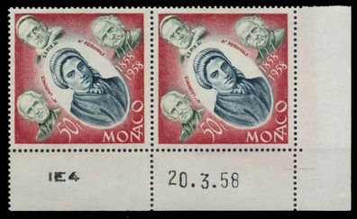 MONACO 1958 Nr 599 postfrisch WAAGR PAAR ECKE-URE X3BA826