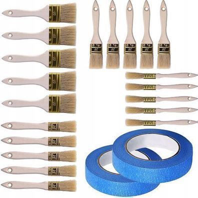Rosfix Set Malerpinsel 20 Stk. Naturborsten + 2x Abklebeband 40 mm