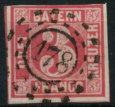 BAYERN Mühlradstempel AUF Nr 9 oMR 178 zentrisch gestempelt X7194CA
