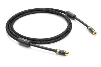Viablue NF-B - HighEnd Subwooferkabel - Mono Cinchkabel - T8 Stecker - Black