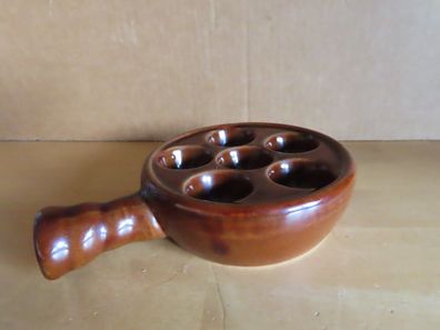 Schneckenschale Keramikpfännchen mit 6Löcher für ? dunkel braun