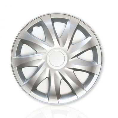 Radkappen Radblenden 4er Set Radzierblenden Draco Silber mit Stahlfelgenringe