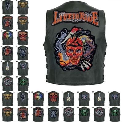 Biker Patch Aufnäher Bestickt Motorrad Weste Jacke Rocker Kutte zum Aufbügeln 1a