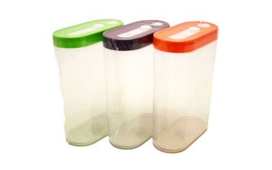 Schüttdose 1 Liter stapelbar transparent Deckel GRÜN mit kleiner Schüttöffnung