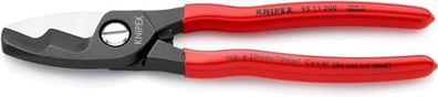 Knipex Kabelschere mit Doppelschneide br?niert, mit Kunststoff ?berzogen 200 mm 95 11
