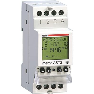 VEMER VE343000 MEMO AST2 ? Zeitschaltuhr mit NFC-Schnittstelle | DIN-Schienenmontage