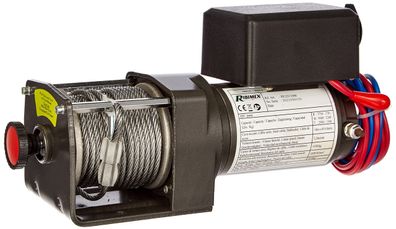 Ribitech 2355 Elektrische Seilwinde 2,2 t 12 V schwarz ohne Seil