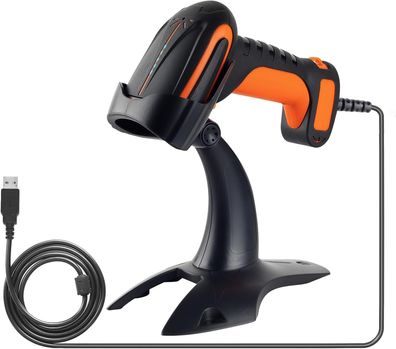 Tera 8100Y Barcodescanner 1D 2D QR kabelgebunden mit Ständer Industrie