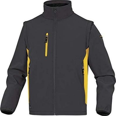 Deltaplus MYSE2GJTM Softshelljacke abnehmbare ßrmel Grau-Gelb Größe M