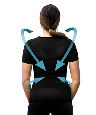 Curveless Haltungskorrektur T-Shirt Damen Récken Schulter Kompression XL
