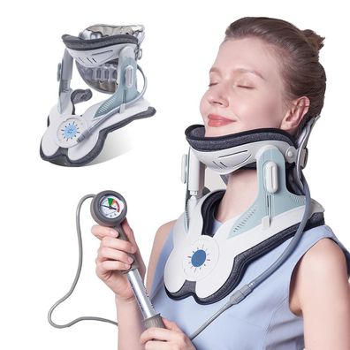 Nackentraktionsgerät aufblasbar 8 Airbags mit Luftpumpe Halswirbelsäule