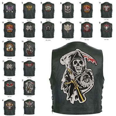 Biker Patch Aufnäher Bestickt Motorrad Weste Jacke Rocker Kutte zum Aufbügeln 1