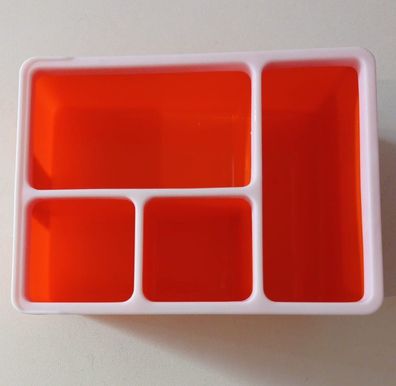 Sortierkasten Ablage Fächer Kasten ORANGE für Stifte Lineal Karteikarten Notizblät