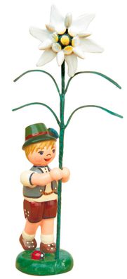 Blumenkind Junge mit Edelweiß
