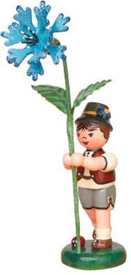 Blumenkind Junge mit Kornblume