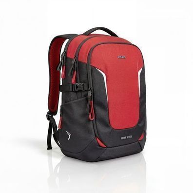 Multifunktionaler Jugend-Laptop-Rucksack für Ausflüge, schwarz-rot, Prime Bloody Mary