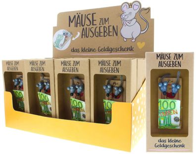 Mausefall für Geldscheine lustige Verpackung für Geldgeschenke aus echtem Holz
