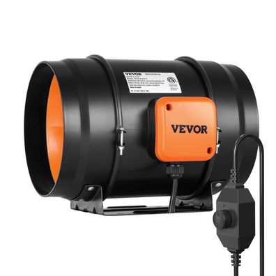 VEVOR Inline-Rohrventilator 304 mm Abluftventilator mit Drehzahlregler
