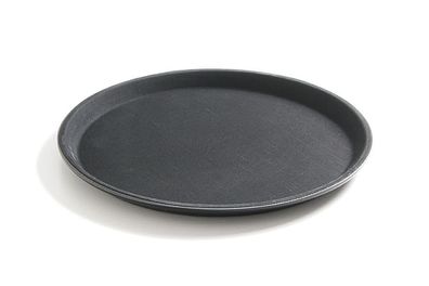HENDI Serviertablett rund 500 mm Glasfaser rutschfest Gastro schwarz