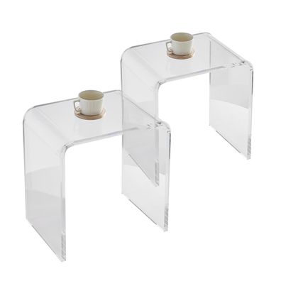 VEVOR Beistelltisch 2er Set Acryl transparent 415 x 305 x 460 mm U-Form