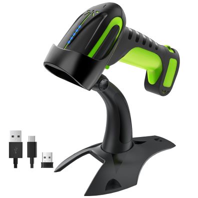 Tera 8100 Barcodescanner 1D 2D QR Bluetooth 2,4G USB-C mit Ständer Grén