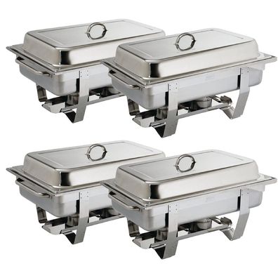 Olympia Milan Chafing Speisewärmer Set Edelstahl 1/1 GN 9 L 4 Stéck