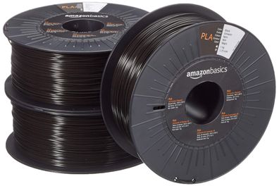 Amazon Basics 3D-Drucker-Filament PLA 1,75 mm Schwarz 1 kg Spule