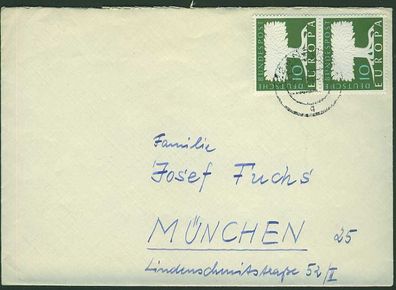 BRD 1957 Nr 268 BRIEF MEF X2AC396